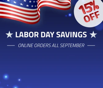 Labor Day savings 15 percent off. Lock in your discount by October 14