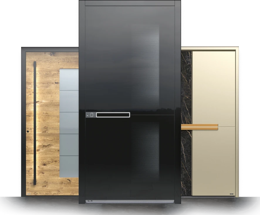 Luxury Pirnar entrance door with carefully selected materials and finishes