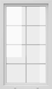 Colonial style grille layout for tilt and turn windows