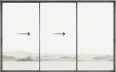 3 Panel Sliding Doors: 2 Sliding + 1 Fixed configuration icon