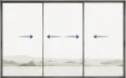 3 Panel Sliding Doors: All Panels Sliding configuration icon
