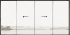 4 Panel Sliding Doors: Center Opening configuration icon