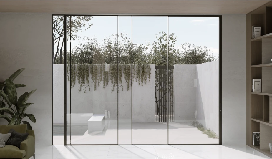 Cor Vision 3 Panel Sliding Doors: All Panels Sliding — configuration diagram
