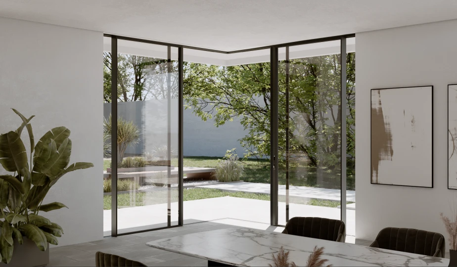 Cor Vision Mullion-Free Corner Opening — configuration diagram