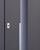 Pirnar Armo handle with integrated key reader on dark entrance door