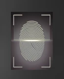 Fingerprint scanner with illuminated scan animation for secure biometric access