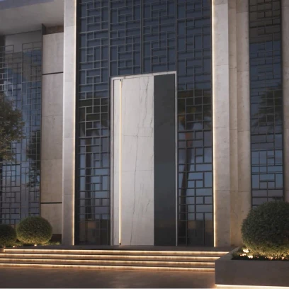 Sintered stone front door installation example 1