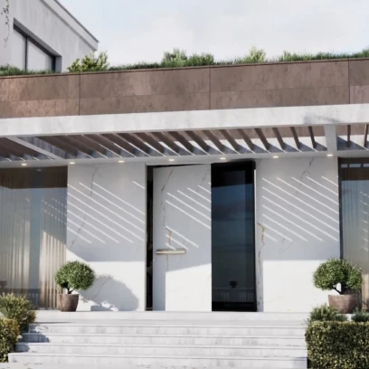 Sintered stone front door installation example 3