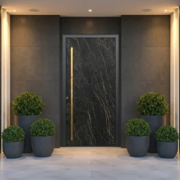 Sintered stone front door installation example 4