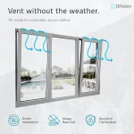 Aluminum Triple Window LHI Fixed RHI with tilt ventilation mode for secure airflow, rain protection and smart ventilation system — thumbnail 2