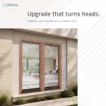 Exterior view of an Wood Double Casement Window with both tilt and turn sashes installed on a modern home — thumbnail 3