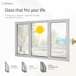 DiVetro White Pine Wood Triple Window with double, triple and soundproof glass options for enhanced insulation, comfort and noise reduction — thumbnail 5