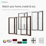 Customizable DiVetro Aluminum Bi-Fold Patio Door with multiple color finishes, RAL color options, decorative grids, and modern aluminum frames — thumbnail 7