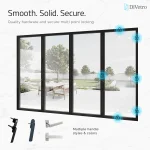 DiVetro Aluminum Bi-Fold Patio Door featuring multi-point locking system, premium hardware, secure aluminum frame, and modern patio door handles — thumbnail 6