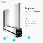 DiVetro Aluminum Bi-Fold Patio Door cross-section showing thermally broken aluminum frame, warm edge spacer, double compression seals, and energy-efficient insulated glass — thumbnail 3