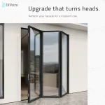 DiVetro aluminum bi-fold patio door system, 3-panel configuration, modern frameless-style glass folding doors for seamless indoor-outdoor living — thumbnail 2