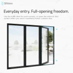 DiVetro aluminum bi-fold patio door in fully open position, wide-span folding system providing flexible access and modern architectural flow — thumbnail 3