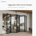 DiVetro aluminum bi-fold patio door 5 panels outward opening modern glass folding system for wide residential openings — thumbnail 2