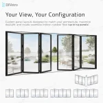 Custom DiVetro aluminum bi fold glass door 6 panel layout center opening architectural system for wide panoramic spaces — thumbnail 4