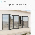 DiVetro aluminum bi fold patio door 6 panels center opening system outward split folding glass wall for modern residential openings — thumbnail 2
