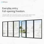 DiVetro 6 panel bi fold door in open position center split configuration folding left and right seamless indoor outdoor transition — thumbnail 3