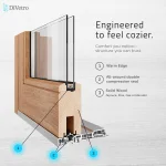 DiVetro HST wood lift-and-slide patio door cross-section with warm edge, double seal, and solid wood frame — thumbnail 3