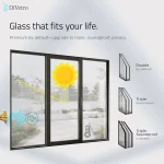 Double, triple and soundproof glazing options for the DiVetro triple monorail sliding patio door — thumbnail 6