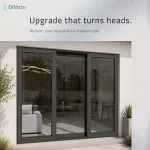 DiVetro triple aluminum lift-and-slide patio door with a center moving panel in a modern home exterior — thumbnail 2