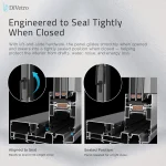 DiVetro aluminum lift-and-slide patio door mechanism showing aligned and sealed panel positions — thumbnail 3