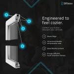 French patio door frame cross section with double compression seal and energy efficient multi chamber profile — thumbnail 4