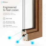 Wood window frame cross section with warm edge, double compression seal, and solid wood profile — thumbnail 3