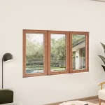 Oak Wood Triple Picture Window 68x44" - Three Fixed Panels — thumbnail 1