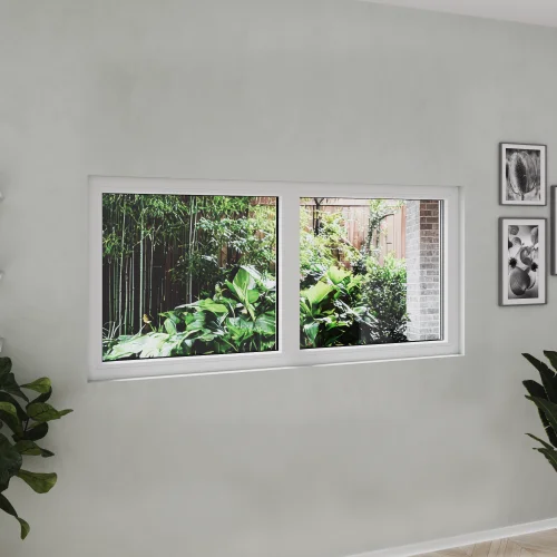 uPVC Double Picture Window 60x22" - Two Fixed Panels