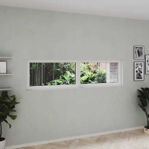 uPVC Double Picture Window 70x24" - Two Fixed Panels