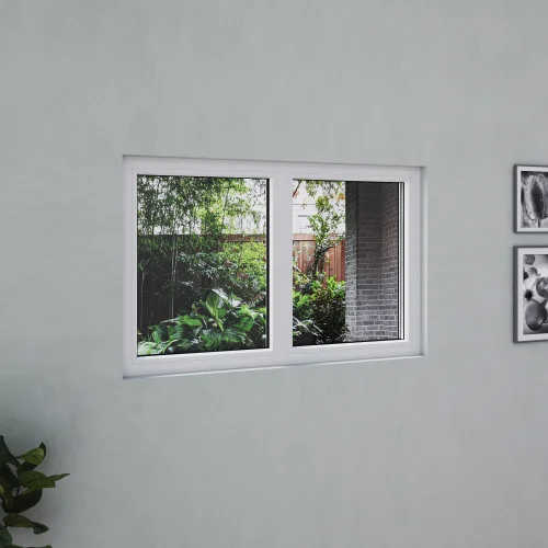 uPVC Double Picture Window 48x26" - Two Fixed Panels