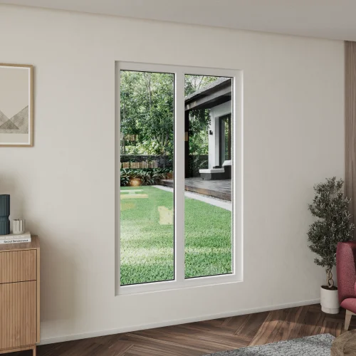 uPVC Double Picture Window 44x70" - Two Fixed Panels