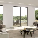 Ultra-Slim Aluminum Sliding Patio Door 90x112" - Cor Vision — thumbnail 1
