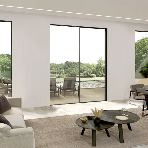 Ultra-Slim Aluminum Sliding Patio Door 92x112" - Cor Vision