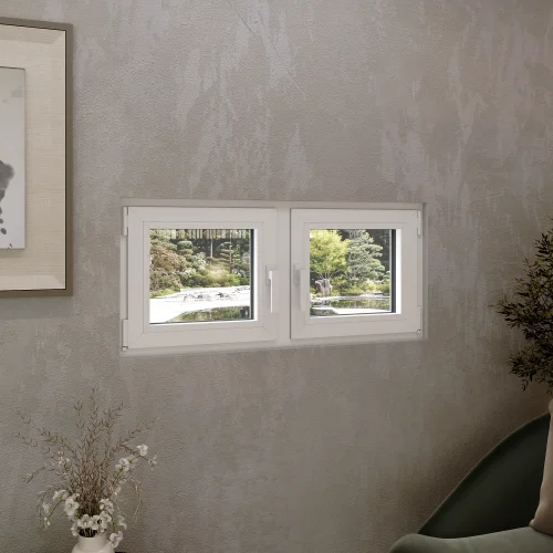 Aluminum Double Casement Window 48x24" - Both Sashes Tilt & Turn