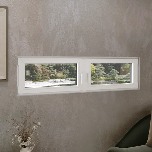 Aluminum Double Casement Window 72x24" - Both Sashes Tilt & Turn