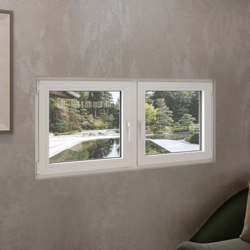 Aluminum Double Casement Window 64x26" - Both Sashes Tilt & Turn