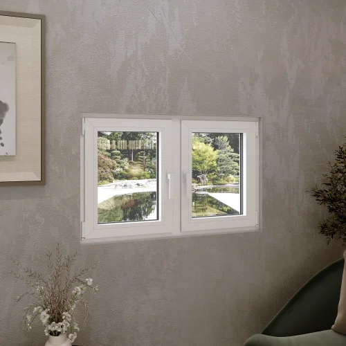 Aluminum Double Casement Window 46x30" - Both Sashes Tilt & Turn