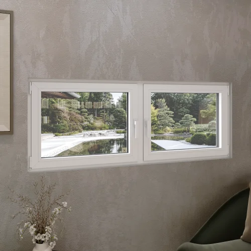 Aluminum Double Casement Window 72x32" - Both Sashes Tilt & Turn