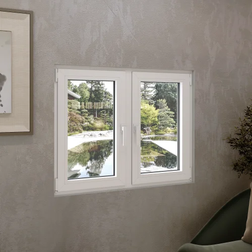 Aluminum Double Casement Window 44x36" - Both Sashes Tilt & Turn