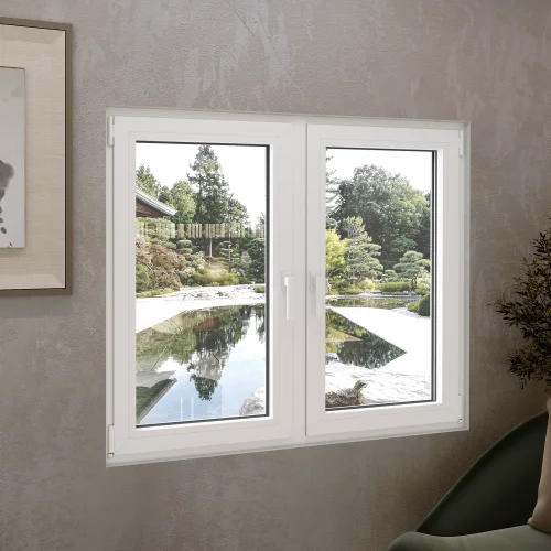 Aluminum Double Casement Window 50x40" - Both Sashes Tilt & Turn