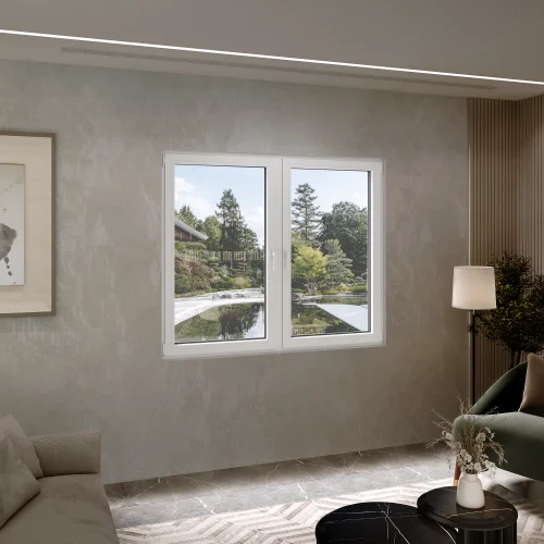 Aluminum Double Casement Window 64x58" - Both Sashes Tilt & Turn