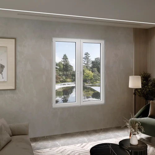 Aluminum Double Casement Window 62x74" - Both Sashes Tilt & Turn