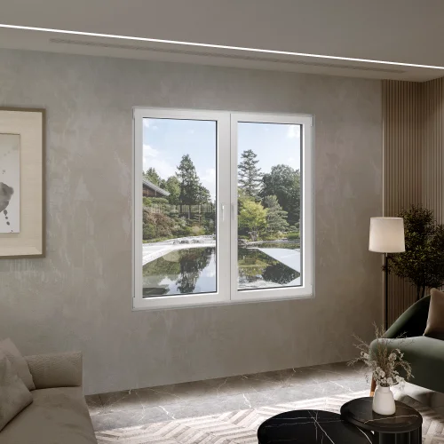 Aluminum Double Casement Window 70x74" - Both Sashes Tilt & Turn