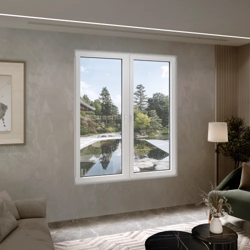 Aluminum Double Casement Window 70x80" - Both Sashes Tilt & Turn
