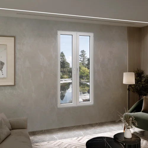 Aluminum Double Casement Window 46x82" - Both Sashes Tilt & Turn